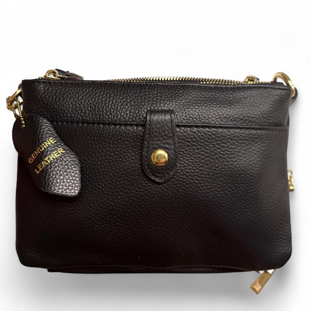 Roma Leathers Concealed Carry Crossbody Bag Black Leather CCW Purse